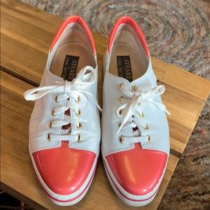 Stuart Weitzman white leather sneakers size 6.5